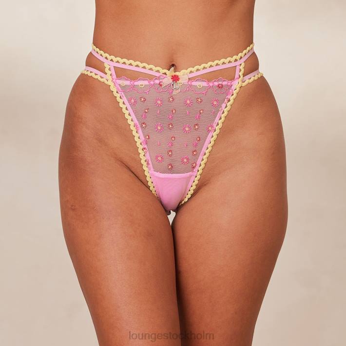 Lounge kvinnor rosa underkläder FP6J281 broderade trosor med tusensköna