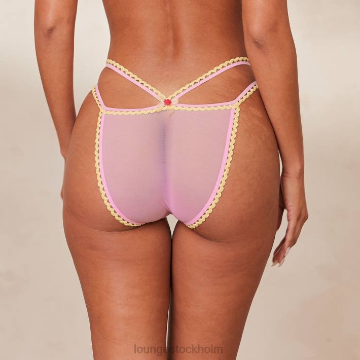 Lounge kvinnor rosa underkläder FP6J281 broderade trosor med tusensköna