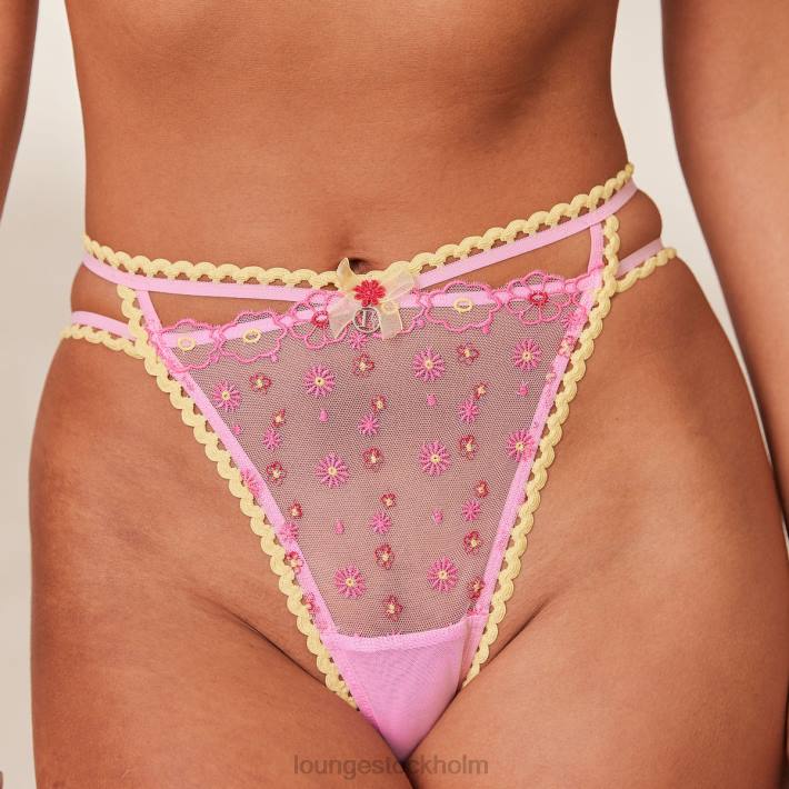 Lounge kvinnor rosa underkläder FP6J281 broderade trosor med tusensköna