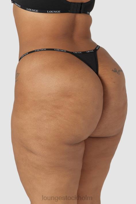 Lounge kvinnor svart underkläder FP6J558 slät klassisk stringtrosa