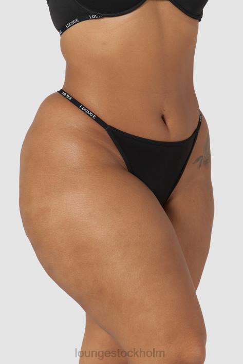 Lounge kvinnor svart underkläder FP6J558 slät klassisk stringtrosa