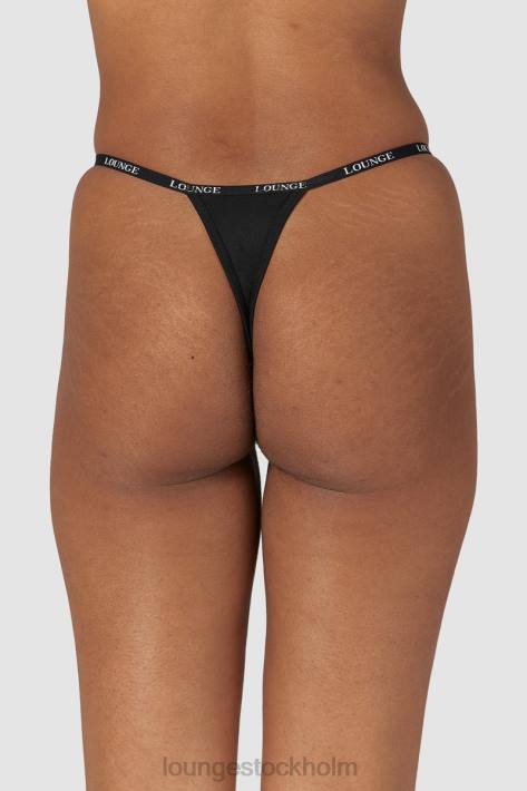 Lounge kvinnor svart underkläder FP6J558 slät klassisk stringtrosa