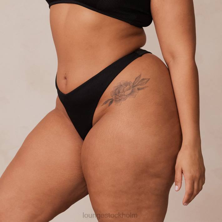 Lounge kvinnor svart underkläder FP6J698 ribbad triangeltrosa