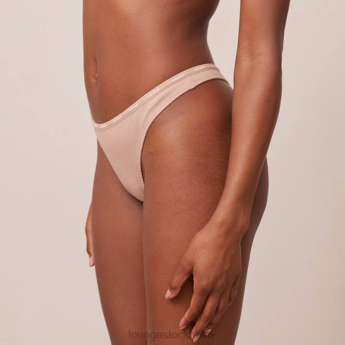 Lounge kvinnor taupe underkläder FP6J695 så mjuk ribbad stringtrosa