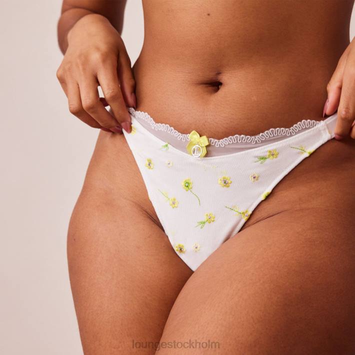 Lounge kvinnor vit underkläder FP6J469 ribbad blommig triangeltrosa