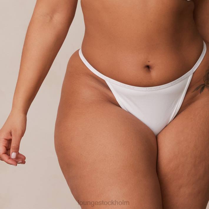 Lounge kvinnor vit underkläder FP6J544 slät stringtrosa