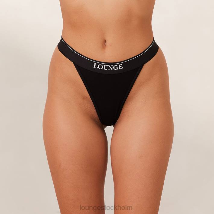 Lounge kvinnor svart underkläder FP6J410 bambu minimal triangel stringtrosa
