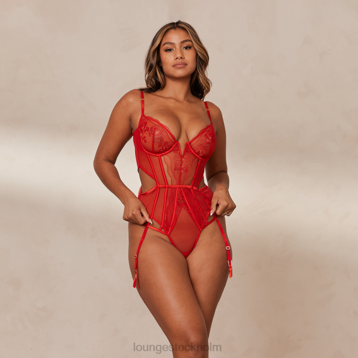 Lounge kvinnor röd underkläder FP6J339 mila intimates bodysuit