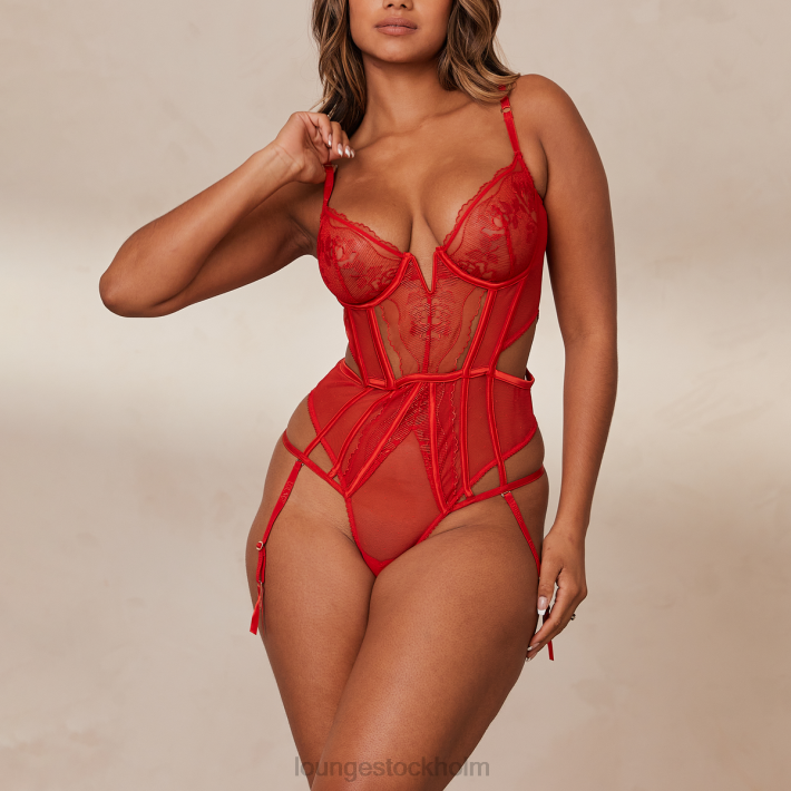 Lounge kvinnor röd underkläder FP6J339 mila intimates bodysuit