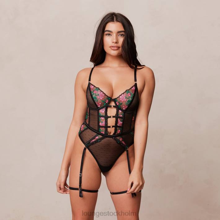 Lounge kvinnor svart underkläder FP6J338 brooke bodysuit