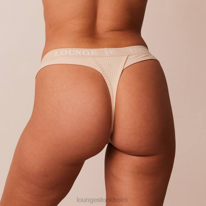 Lounge kvinnor latte underkläder FP6J740 ultra komfort ribbad stringtrosa